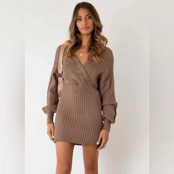 Petal & Pup Knitted Bodycon Sweater Dress - Picture 1 of 6